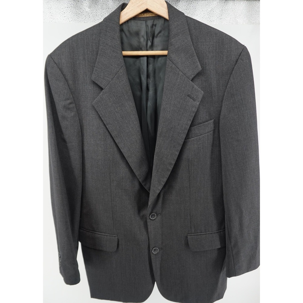 Brandini Mens Charcoal Gray 38R 2 Button Blazer Suit Jacket Robinsons May 0778